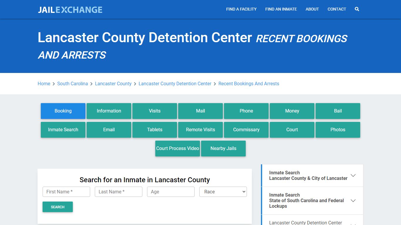 Lancaster County Detention Center Recent Bookings And Arrests